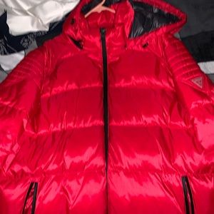 Red puffer jacket -GUESS